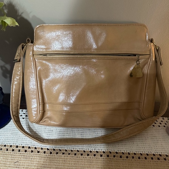 Vintage Julius Resnick Tan Faux Leather Handbag - Picture 1 of 14